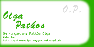 olga patkos business card