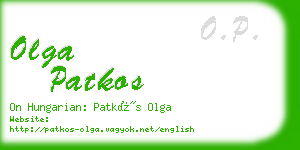 olga patkos business card